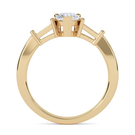 Modern Pear & Baguette Diamond Trilogy Ring