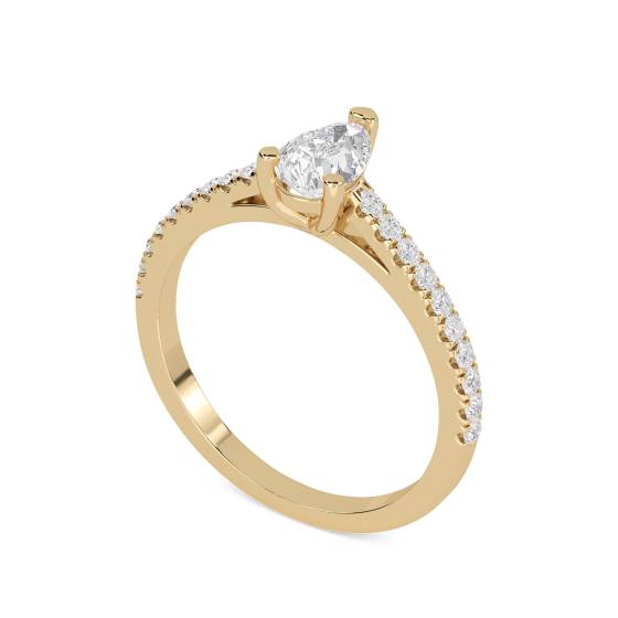 Pear Diamond Shoulder Set Ring