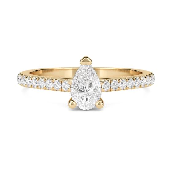 Pear Diamond Shoulder Set Ring