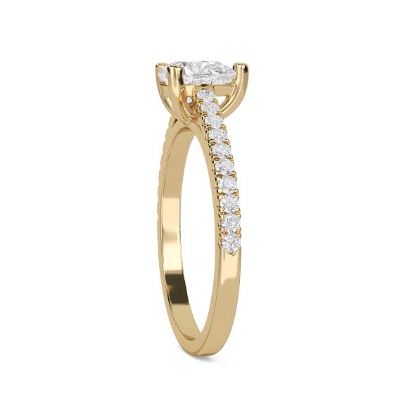 Pear Diamond Shoulder Set Ring