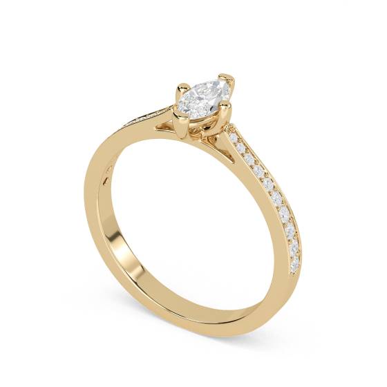 Marquise Diamond Shoulder Set Ring