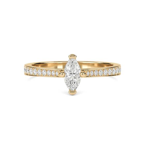 Marquise Diamond Shoulder Set Ring