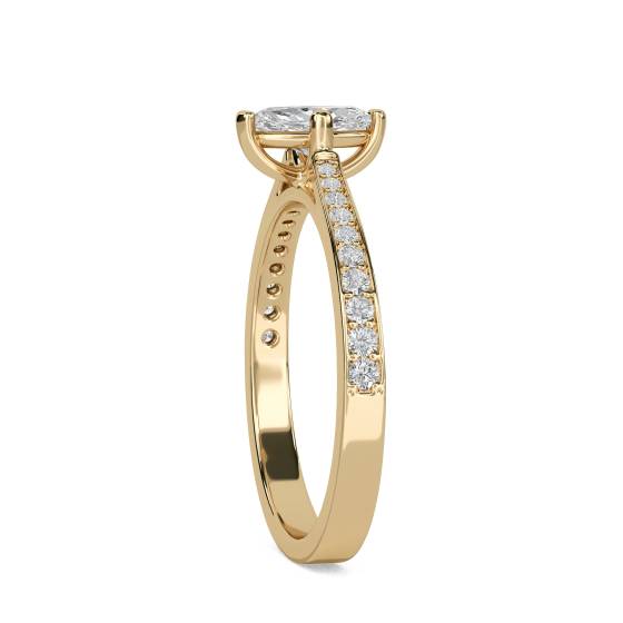 Marquise Diamond Shoulder Set Ring