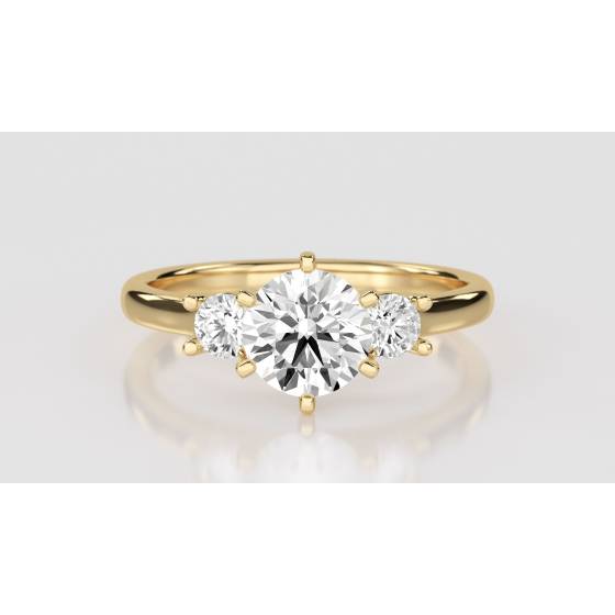 Unique Round Diamond Trilogy Ring