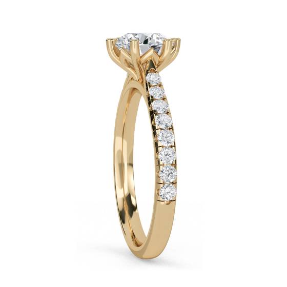 Round Diamond Shoulder Set Ring