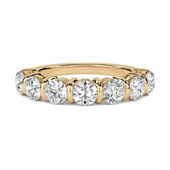DHRZ0091 7 Stone Round Diamond Half Eternity Ring