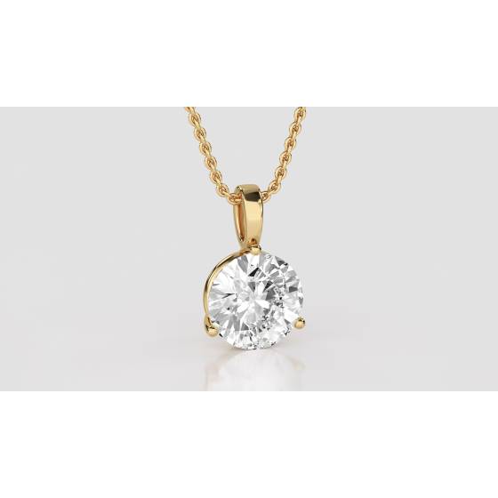 Elegant Round Diamond Soitaire Pendant