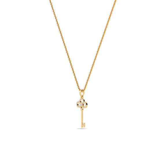 Pave Set Key Diamond Pendant