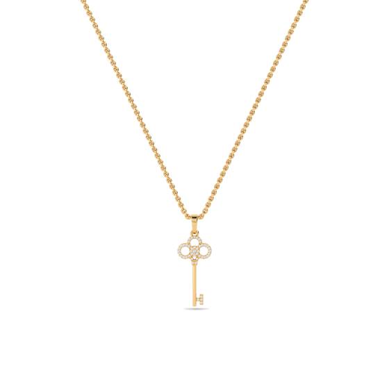 Pave Set Key Diamond Pendant