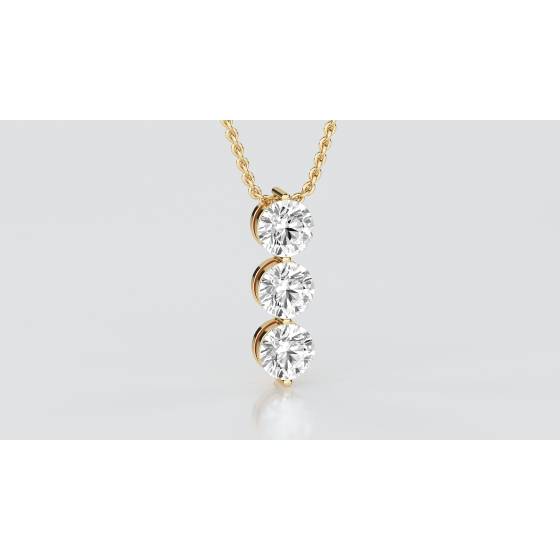 Modern Round Diamond Trilogy Pendant