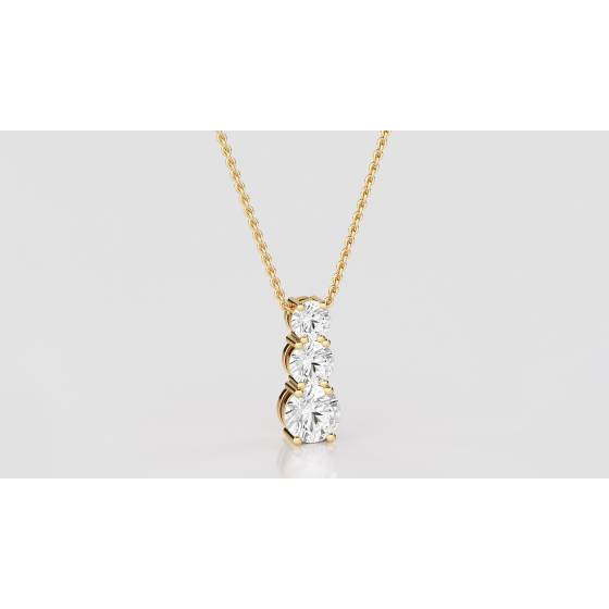 Graduated Round Diamond Trilogy Pendant