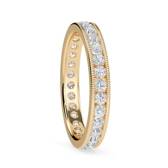 3mm Milgrain Elegant Round Diamond Full Eternity Ring