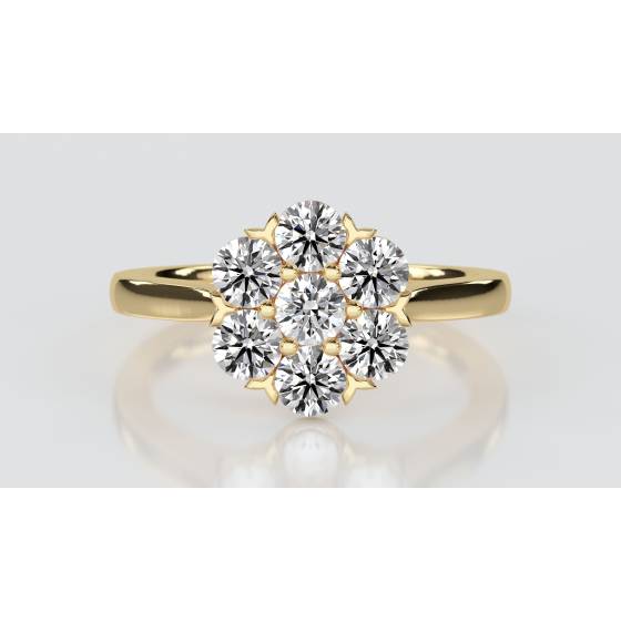 Round Diamond Cluster Ring