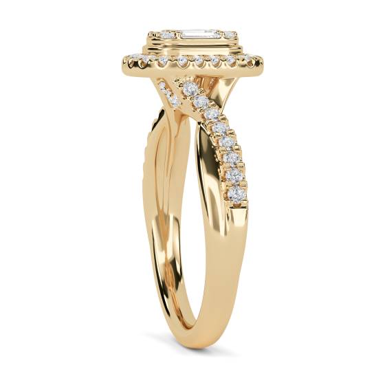 Baguette and Round Diamond Cluster Ring