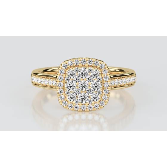 0.50ct Elegant Round Diamond Cluster Ring