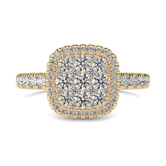 1.00ct Elegant Round Diamond Cluster Ring