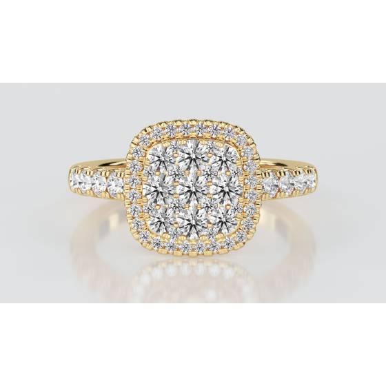 1.00ct Elegant Round Diamond Cluster Ring