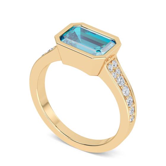 2.30ct Aquamarine Bezel Set Ring
