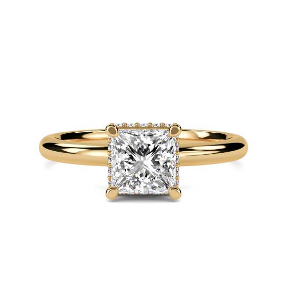 Princess Diamond Low Set Hidden Halo Ring