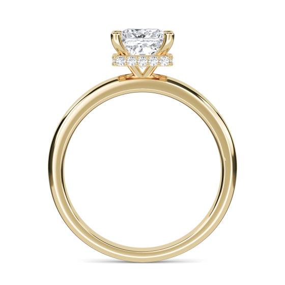 Princess Diamond Low Set Hidden Halo Ring