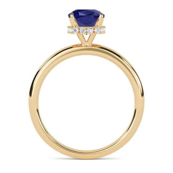 Cushion Blue Sapphire Gemstone Halo Ring