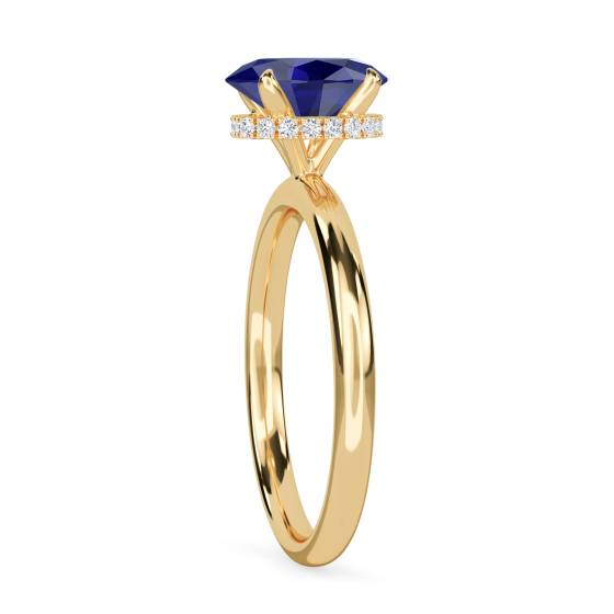Oval Blue Sapphire Gemstone Halo Ring