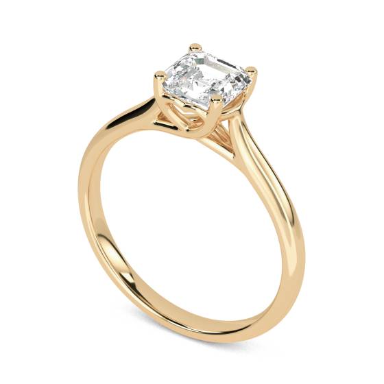 Heart Crossover Asscher Diamond Engagement Ring