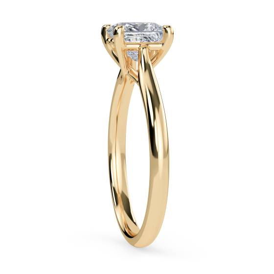 Heart Crossover Princess Diamond Engagement Ring