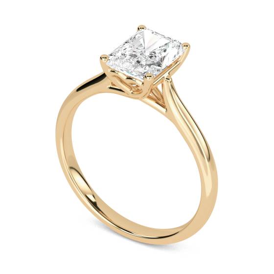Heart Crossover Radiant Diamond Engagement Ring