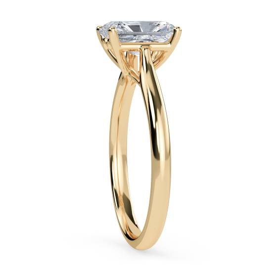 Heart Crossover Radiant Diamond Engagement Ring
