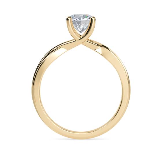 Round Diamond Infinity Twist Engagement Ring