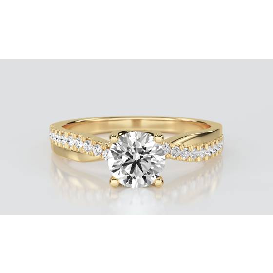 Infinity Round Shoulder Set Diamond Engagement Ring