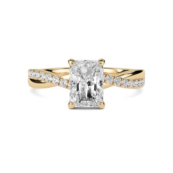 Infinity Radiant Shoulder Set Diamond Engagement Ring