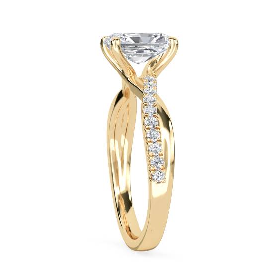 Infinity Radiant Shoulder Set Diamond Engagement Ring