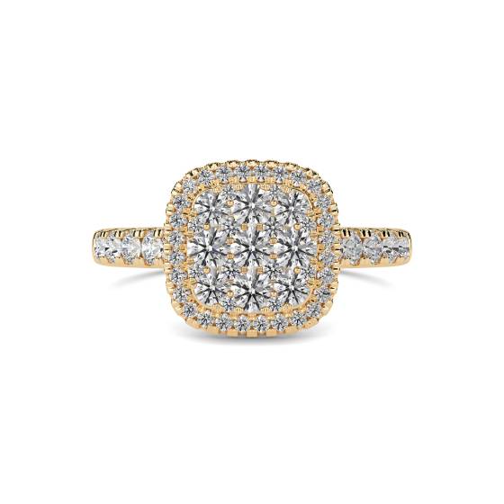 1.00ct Elegant Round Diamond Cluster Ring