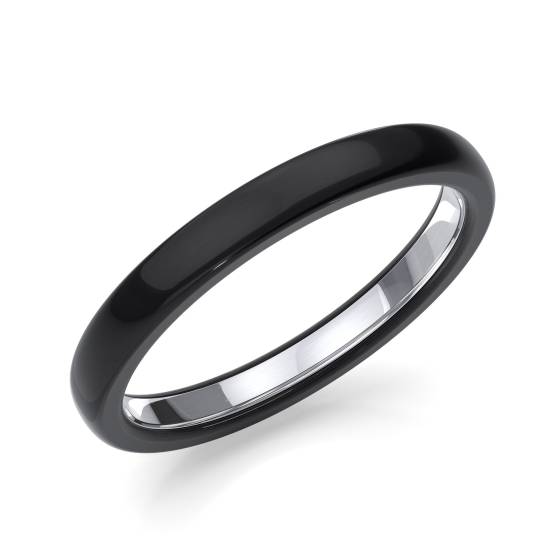 Zedd 3mm Pure Plain Black Zirconium Wedding Band