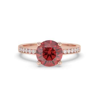 Ruby and Round Diamond Engagement Ring