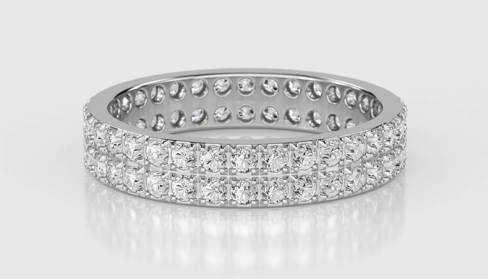 Half pave eternity ring